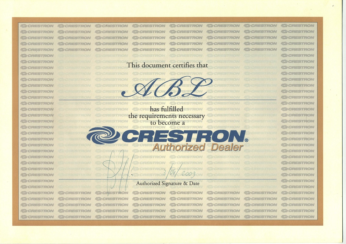 Sertificate Crestron Page 1 4
